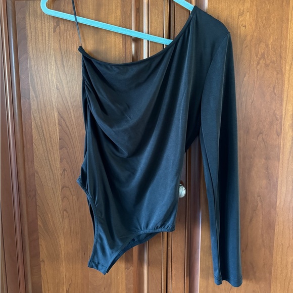 Stitch and Knot Christiane Cupro Single Sleeve Dark Grey Bodysuit - Picture 2 of 9